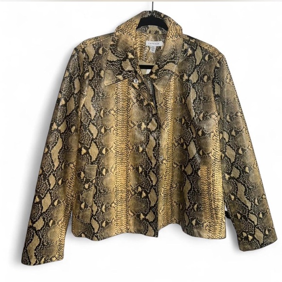 Topshop Jackets & Blazers - NWT TOPSHOP SNAKESKIN FAUX LEATHER JACKET